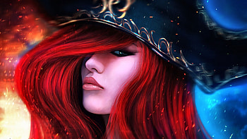 Redhead F, artwork, lady, wide screen, painting, art, portrait, beautiful, redhead HD wallpaper