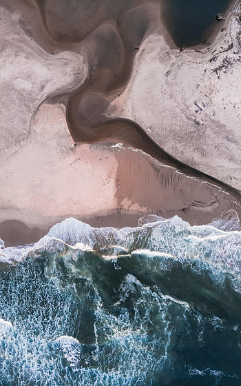Nature, View From Above, Relief, Tide, High Tide HD phone wallpaper