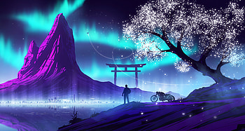 Biker Synthwave, biker, artist, artwork, digital-art, synthwave, retrowave, vaporwave, artstation HD wallpaper