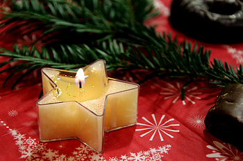 Holidays, Christmas, Branch, Candle, Star HD wallpaper