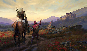 Geralt And Dandelion Go To The Greatest Adventure, the-witcher, tv-shows, henry-cavill, artstation HD wallpaper