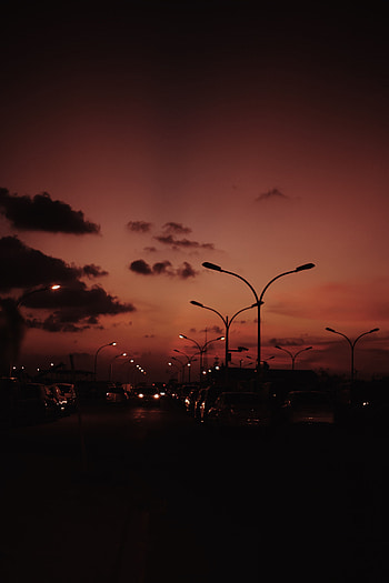 Auto, Night, Lights, Dark, Road, Lanterns HD phone wallpaper