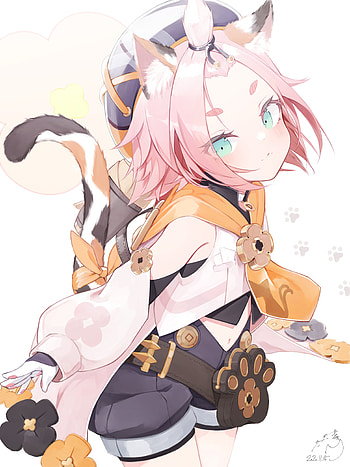 Diona, genshin, fanart HD phone wallpaper