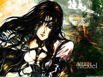 Alexiel, leather, anime, dark hair HD wallpaper