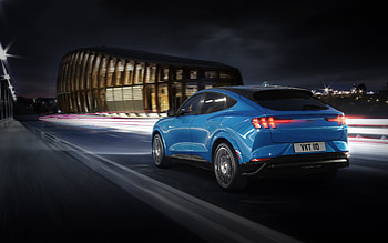 2021, Ford Mustang Mach-E GT, rear view, exterior, electric SUV, new blue Mustang Mach-E GT, German cars, Ford HD wallpaper