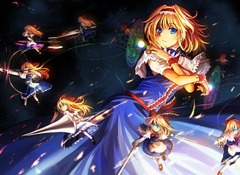 Alice Margatroid, anime girl, chibi, anime, alice, art, thouhou, dress HD wallpaper