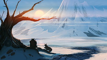 Of Dwarfs And Mountains, artist, artwork, digital-art, deviantart HD wallpaper