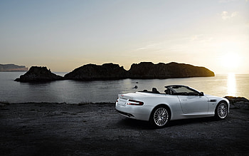 Transport, Auto, Sunset, Sea HD wallpaper