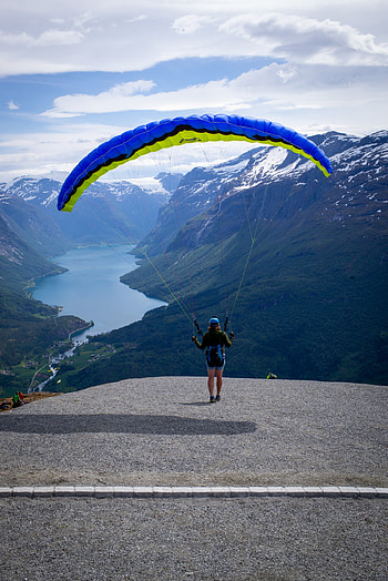 Loen, Paragliding HD phone wallpaper