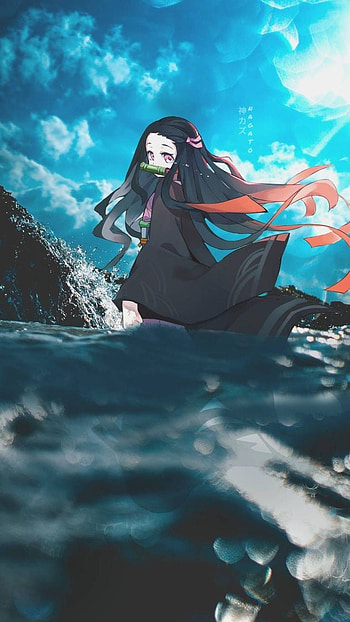 Demon Slayer, sky, electric blue HD phone wallpaper