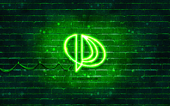 Palit green logo, , green brickwall, Palit logo, brands, Palit neon logo, Palit HD wallpaper