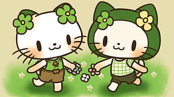 Cute Green Hello Kitty Anime, Anime, Hello Kitty, cute, green, cute anime, green anime HD wallpaper