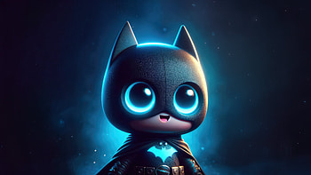 Cute Batman, batman, superheroes, artwork, art, digital-art, ai, deviantart HD wallpaper