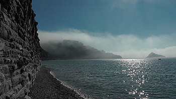 Early morning mist at Meadfoot, sea, landscape, sky, nature, cloud, beach HD wallpaper