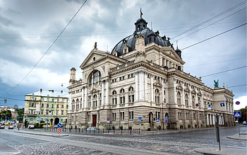 Lviv buildings, Opera and ballet theatre, Summer street, High quality HD wallpaper