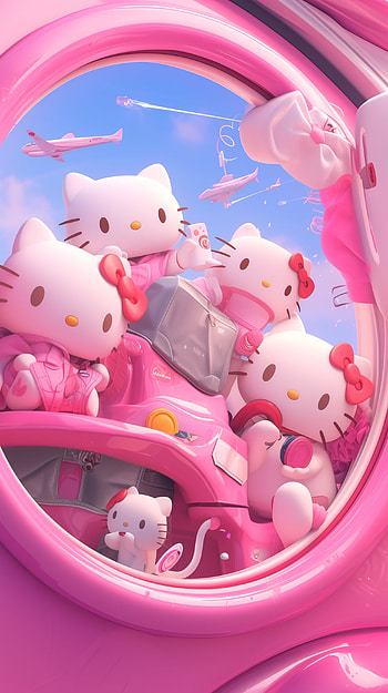 Y Hello Kitty Dreamscape: Pink Anime Sanrio Vibes , Anime, sanrio, Hello Kitty, pink aesthetic HD phone wallpaper