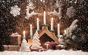 Happy Holidays!, white, craciun, deco, owl, tree, snowflake, wood, candle, christmas, card HD wallpaper