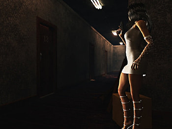 In Silence, artwork, abstract, cg, 3d, gun, female, character HD wallpaper