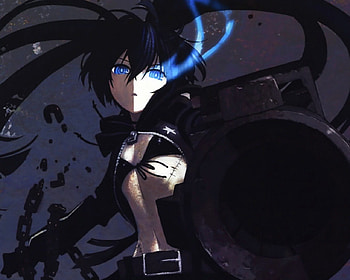 Goth girl, black clothes, Anime, Blue eyes, black hair HD wallpaper