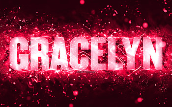 Happy Birtay Gracelyn, , pink neon lights, Gracelyn name, creative, Gracelyn Happy Birtay, Gracelyn Birtay, popular american female names, with Gracelyn name, Gracelyn HD wallpaper