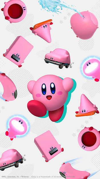 Kirby Mouthful Mode, nintendo, forgottenland, ATFL, kirbyATFL, cute, pinkball, switch HD phone wallpaper