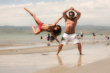 Demonstration, entertainment, other, people, ocean, beach HD wallpaper