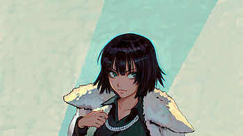 Fubuki (One Punch Man), Anime, One Punch Man, Black Hair, Coat, Green Eyes, Minimalist HD wallpaper