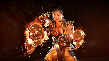 Burning skull, Shang Tsung's power, Mortal Kombat 11, Sinister aura HD wallpaper