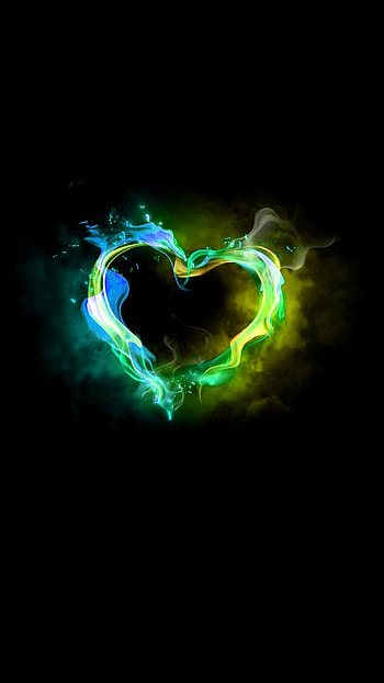 Blue Heart, Yellow Blue Heart HD phone wallpaper