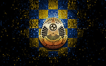 Bangladesh Police FC, glitter logo, Bangladesh Premier League, yellow blue checkered background, soccer, bangladeshi football club, Bangladesh Police FC logo, mosaic art, football, Bangladesh Police HD wallpaper