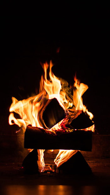 Fire flame , Bonfire vibes, Intense colors, Captivating ry HD phone wallpaper
