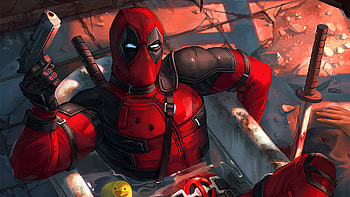 Deadpool In Tub, deadpool, superheroes, artist, artwork, digital-art, artstation HD wallpaper
