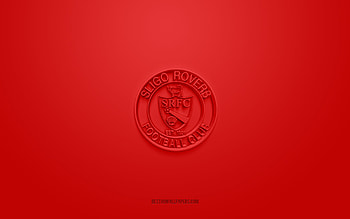 Sligo Rovers FC, creative 3D logo, red background, Irish football team, League of Ireland Premier Division, Sligo, Ireland, 3d art, football, Sligo Rovers FC 3d logo HD wallpaper