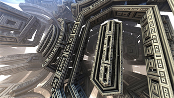 3d Fractal Art, 3D, architecture, surreal, grey, Abstract, fractal HD wallpaper