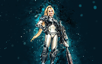 Nova Terra, , blue neon lights, Death Battle Fanon, November Annabella Terra, Starcraft, Death Battle, Nova Terra Death Battle HD wallpaper
