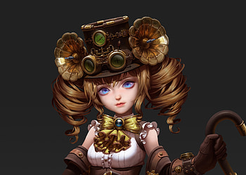 Cute girl, cute, black, girl, john steam, fantasy HD wallpaper