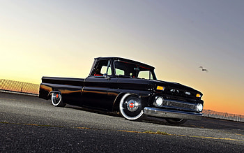 1961, Chevrolet C10, , black pickup truck, Chevrolet Apache, C10 tuning, american vintage cars, Chevrolet HD wallpaper