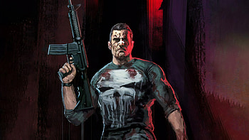 Punisher With Gun, punisher, superheroes, artist, artwork, digital-art, deviantart HD wallpaper
