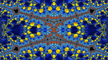 Trippy Psychedelic Fractal, trippy, psychedelic, aesthetic, blue, yellow, Abstract, fractal, abstract blue HD wallpaper