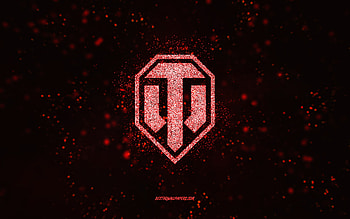 WOT glitter logo, , black background, World of Tanks logo, WOT logo, red glitter art, WOT, creative art, WOT red glitter logo, World of Tanks HD wallpaper