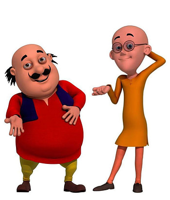 Motu Patlu Clipart B W HD phone wallpaper