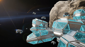 Celestial Harvest — Asteroid Mining Colony ( ), Spaceship HD wallpaper