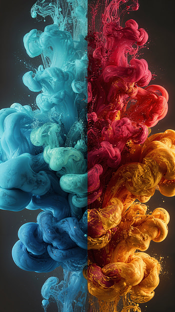 Split Spectrum Smoke — Vibrant , Ink, Abstract, Colorful HD phone wallpaper
