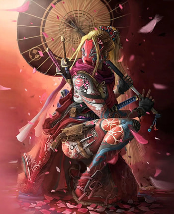 Samurai, art, light HD phone wallpaper