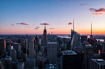 Cityscape, evening, buildings, New York HD wallpaper