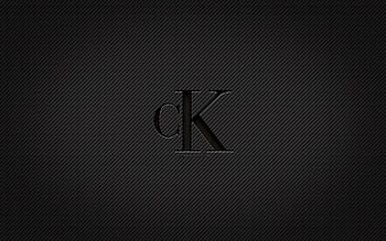 Calvin Klein carbon logo, , grunge art, carbon background, creative, Calvin Klein black logo, fashion brands, Calvin Klein logo, Calvin Klein HD wallpaper