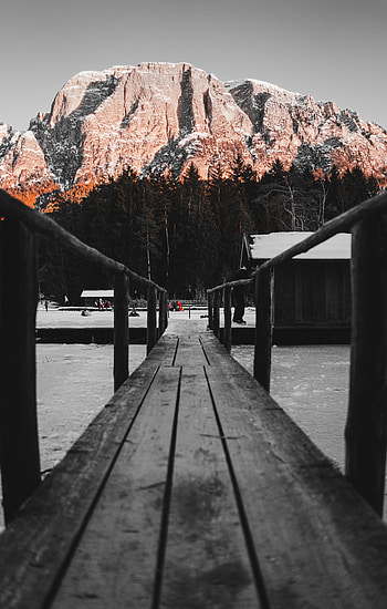 Winter, Nature, Mountain, Miscellanea, Miscellaneous, Bridge, Rink HD phone wallpaper