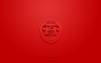 Kisvarda FC, creative 3D logo, red background, NB I, 3d emblem, Hungarian football club, Hungary, 3d art, football, Kisvarda FC 3d logo HD wallpaper