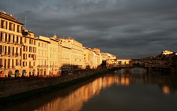 Florence Glows, Reflections, Cityscapes, Nature, Clouds, Sky HD wallpaper