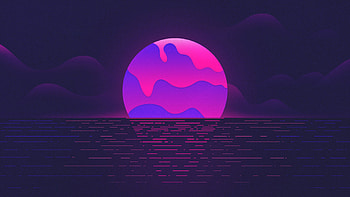 Moon light, lake, reflections, digital art HD wallpaper